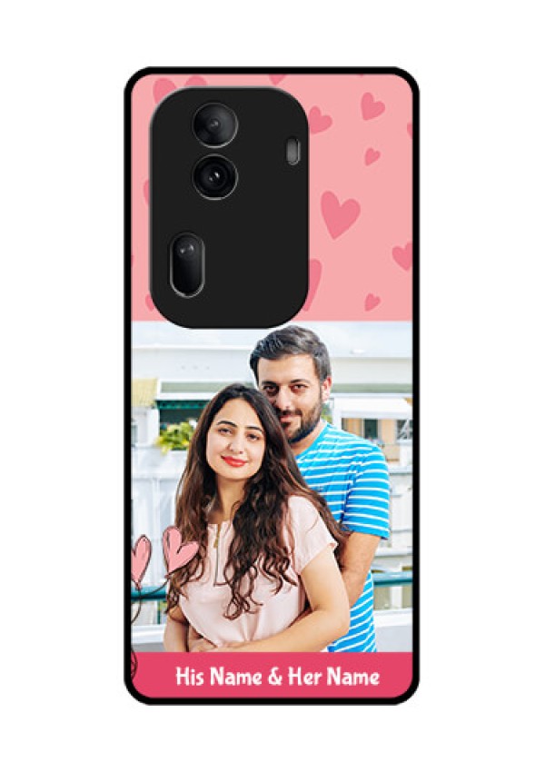 Oppo Reno 11 Pro 5G Custom Glass Phone Case - Love Design Peach Color