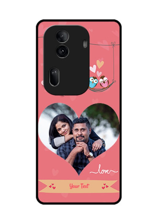 Oppo Reno 11 Pro 5G Custom Glass Phone Case - Peach Color Love Design