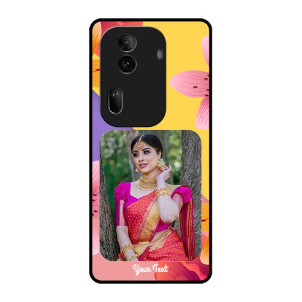 Oppo Reno 11 Pro 5G Custom Glass Phone Case - 3 Image With Vintage Floral Design Oppo Reno 11 Pro 5G Custom Glass Phone Case - 3 Image With Vintage Floral Design