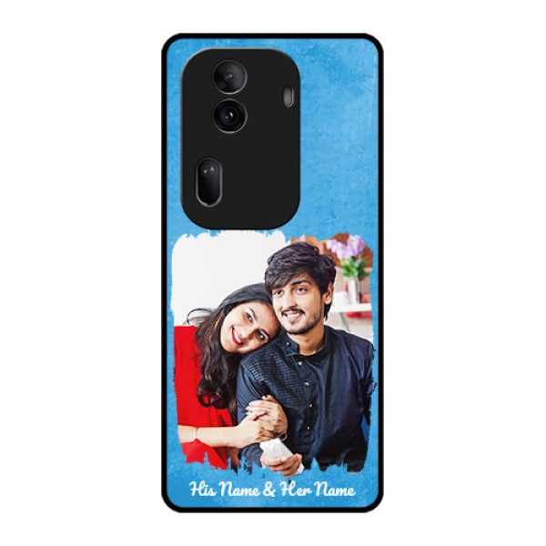 Oppo Reno 11 Pro 5G Custom Glass Phone Case - Blue Color Vintage Design Oppo Reno 11 Pro 5G Custom Glass Phone Case - Blue Color Vintage Design