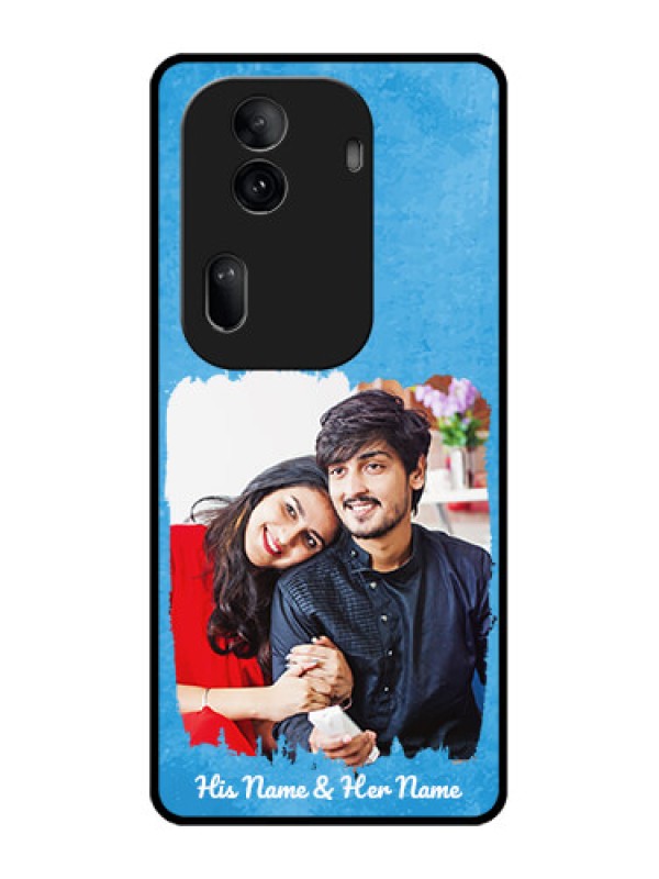 Custom Oppo Reno 11 Pro 5G Custom Glass Phone Case - Blue Color Vintage Design