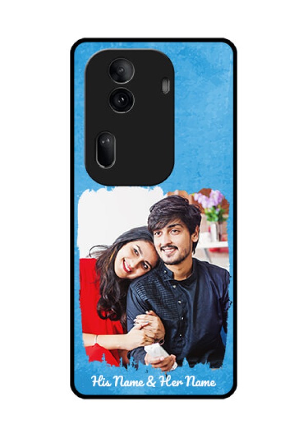 Oppo Reno 11 Pro 5G Custom Glass Phone Case - Blue Color Vintage Design