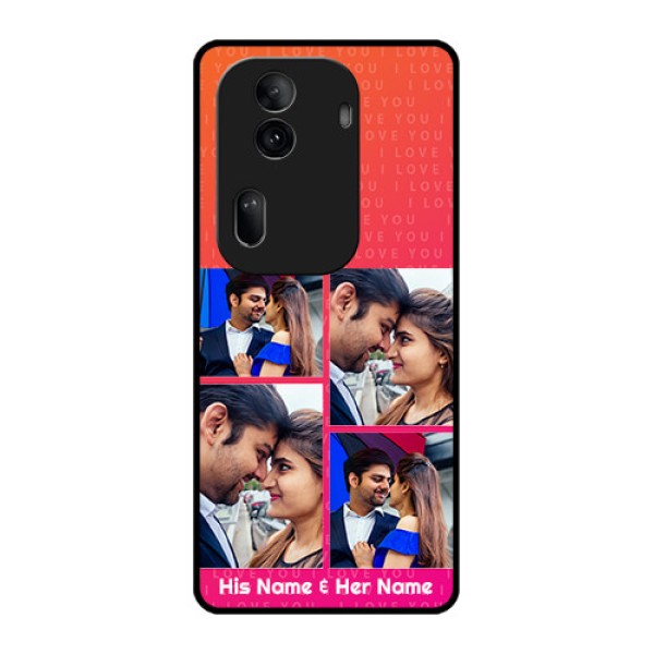 Oppo Reno 11 Pro 5G Custom Glass Phone Case - I Love You Pink Design