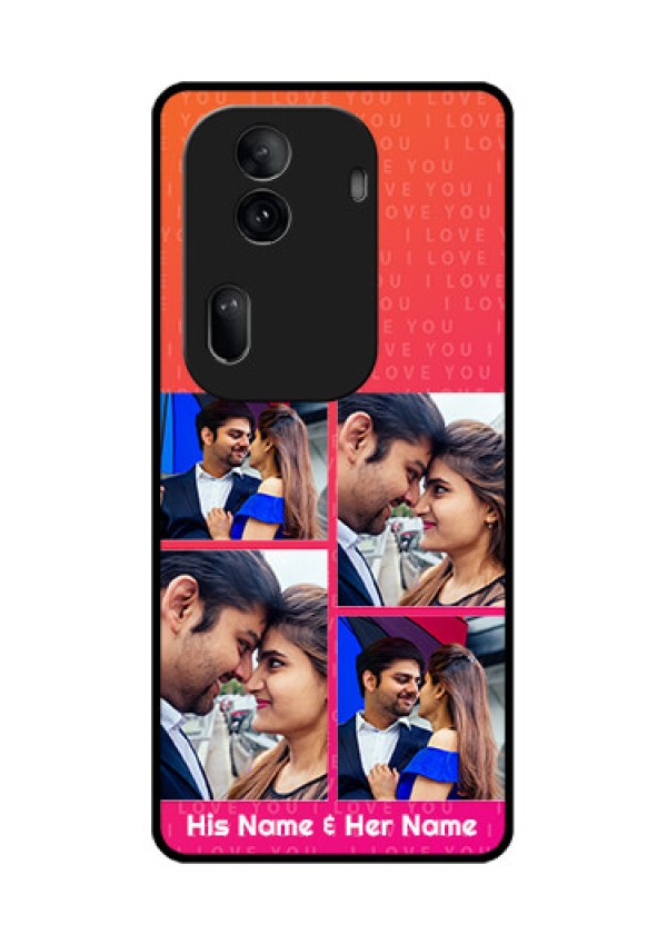Oppo Reno 11 Pro 5G Custom Glass Phone Case - I Love You Pink Design
