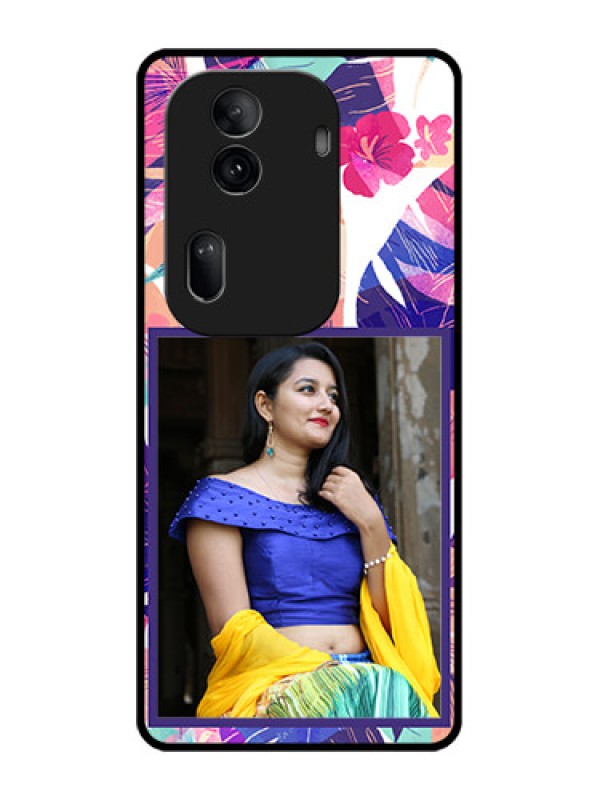 Custom Oppo Reno 11 Pro 5G Custom Glass Phone Case - Abstract Floral Design