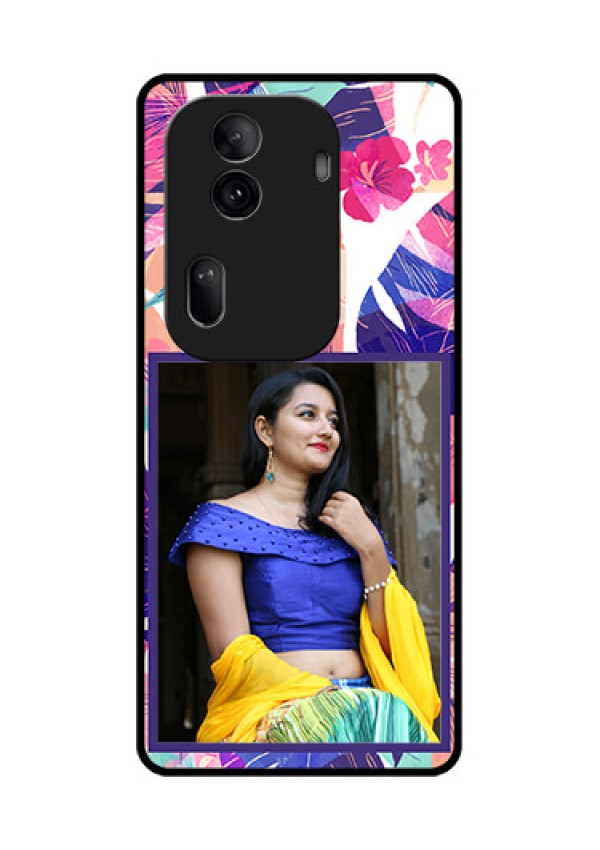 Oppo Reno 11 Pro 5G Custom Glass Phone Case - Abstract Floral Design