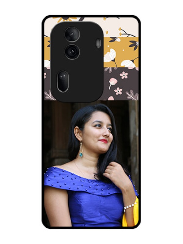 Custom Oppo Reno 11 Pro 5G Custom Glass Phone Case - Stylish Floral Design