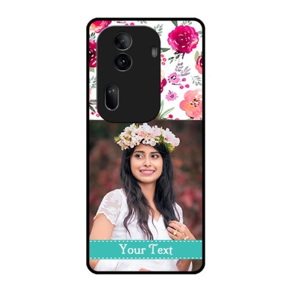 Oppo Reno 11 Pro 5G Custom Glass Phone Case - Water Colors Floral Design Oppo Reno 11 Pro 5G Custom Glass Phone Case - Water Colors Floral Design