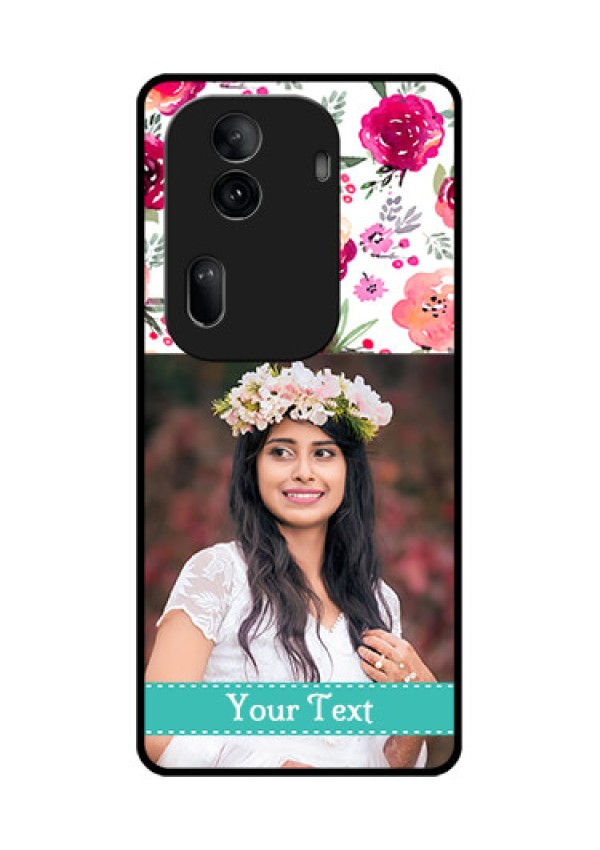 Oppo Reno 11 Pro 5G Custom Glass Phone Case - Water Colors Floral Design
