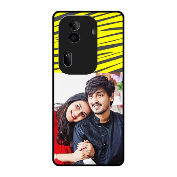 Oppo Reno 11 Pro 5G Custom Glass Phone Case - Yellow Abstract Design