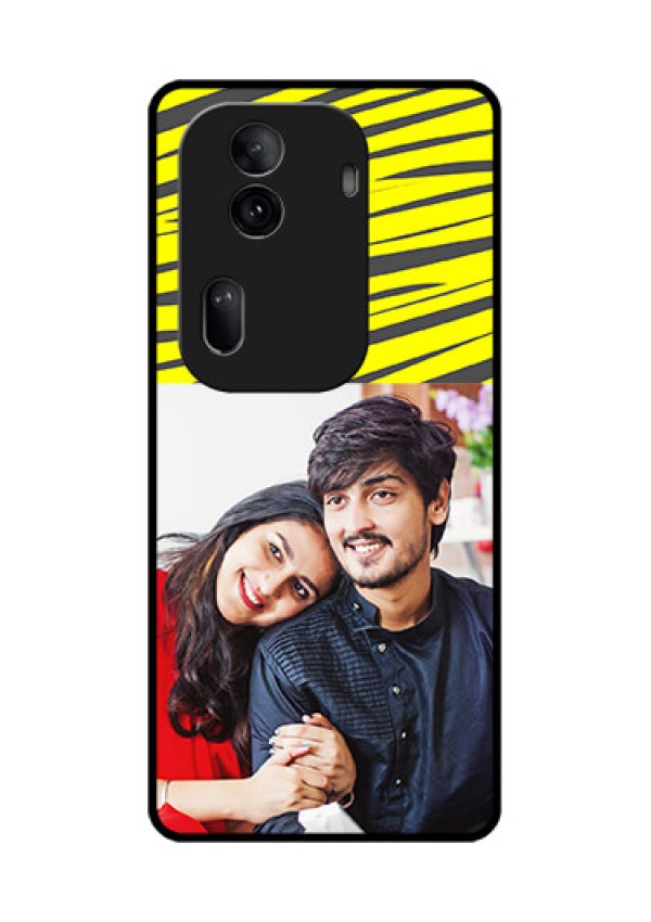 Oppo Reno 11 Pro 5G Custom Glass Phone Case - Yellow Abstract Design