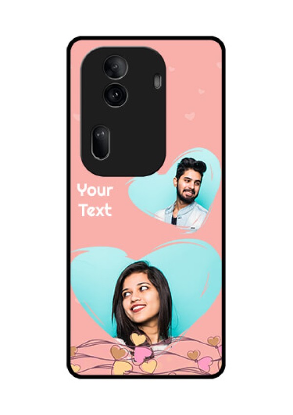 Oppo Reno 11 Pro 5G Custom Glass Phone Case - Love Doodle Design