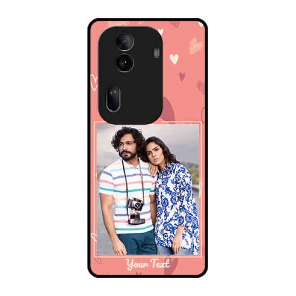 Oppo Reno 11 Pro 5G Custom Glass Phone Case - Love Doodle Art Design