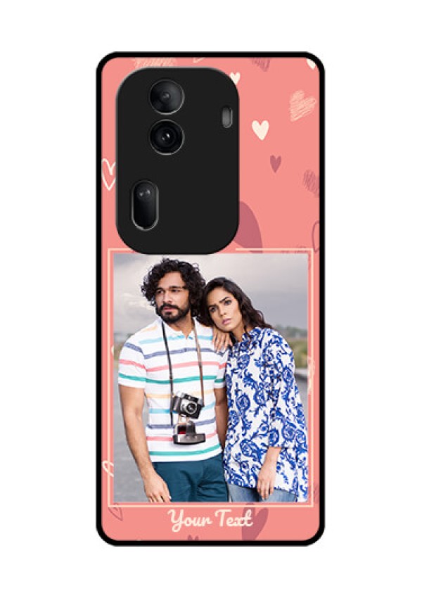 Oppo Reno 11 Pro 5G Custom Glass Phone Case - Love Doodle Art Design