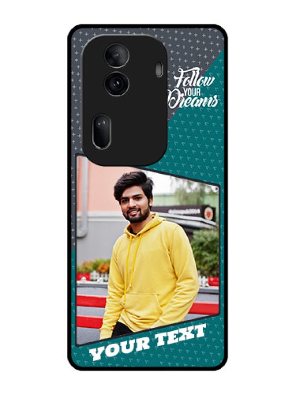 Custom Oppo Reno 11 Pro 5G Custom Glass Phone Case - Background Pattern Design With Quote