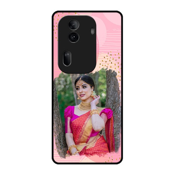 Oppo Reno 11 Pro 5G Custom Glass Phone Case - Gold Glitter Splash Design Oppo Reno 11 Pro 5G Custom Glass Phone Case - Gold Glitter Splash Design