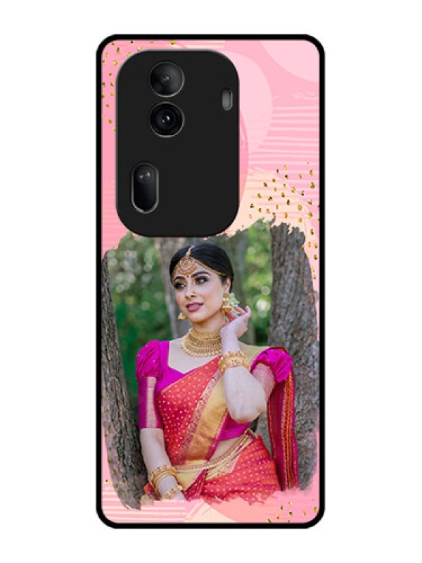 Custom Oppo Reno 11 Pro 5G Custom Glass Phone Case - Gold Glitter Splash Design