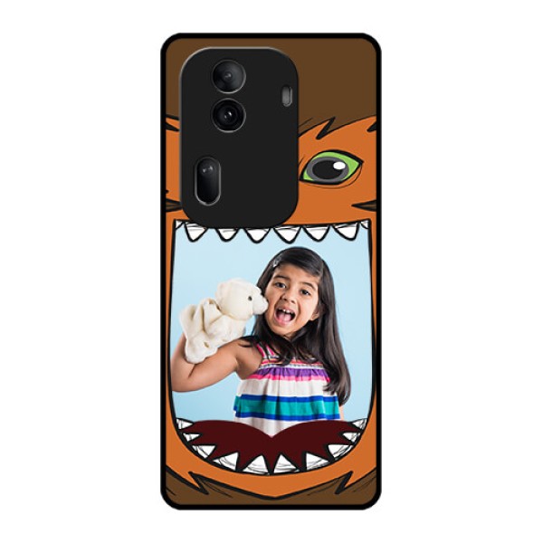 Oppo Reno 11 Pro 5G Custom Glass Phone Case - Owl Monster Back Case Design Oppo Reno 11 Pro 5G Custom Glass Phone Case - Owl Monster Back Case Design