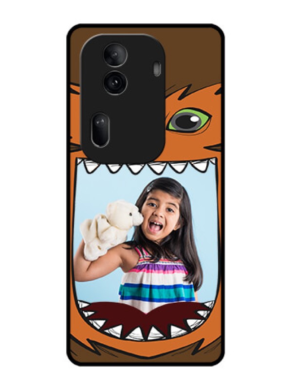 Custom Oppo Reno 11 Pro 5G Custom Glass Phone Case - Owl Monster Back Case Design