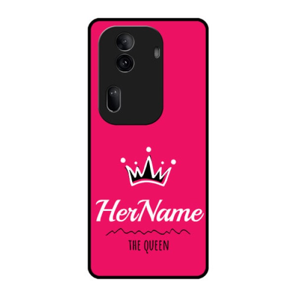 Oppo Reno 11 Pro 5G Custom Glass Phone Case - Queen With Name Design Oppo Reno 11 Pro 5G Custom Glass Phone Case - Queen With Name Design