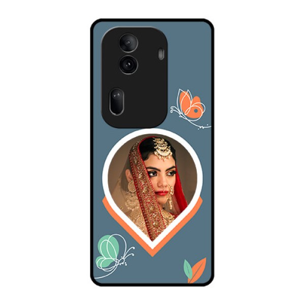 Oppo Reno 11 Pro 5G Custom Glass Phone Case - Droplet Butterflies Design Oppo Reno 11 Pro 5G Custom Glass Phone Case - Droplet Butterflies Design
