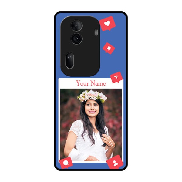 Oppo Reno 11 Pro 5G Custom Glass Phone Case - Like Share And Comment Design