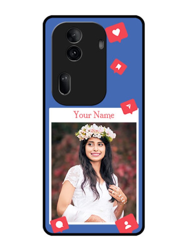 Custom Oppo Reno 11 Pro 5G Custom Glass Phone Case - Like Share And Comment Design