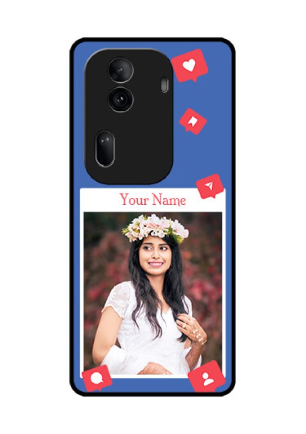 Oppo Reno 11 Pro 5G Custom Glass Phone Case - Like Share And Comment Design