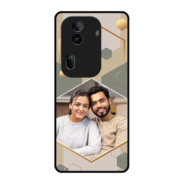 Oppo Reno 11 Pro 5G Custom Glass Phone Case - Stylish Hexagon Pattern Design Oppo Reno 11 Pro 5G Custom Glass Phone Case - Stylish Hexagon Pattern Design