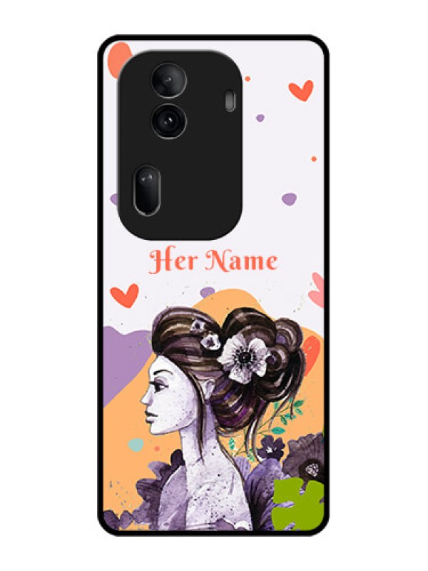Custom Oppo Reno 11 Pro 5G Custom Glass Phone Case - Woman And Nature Design