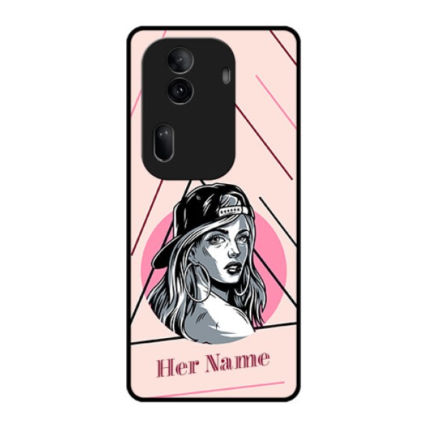 Oppo Reno 11 Pro 5G Custom Glass Phone Case - Rockstar Girl Design