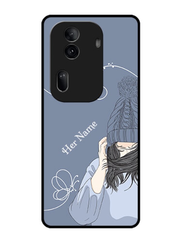 Custom Oppo Reno 11 Pro 5G Custom Glass Phone Case - Girl In Winter Outfit Design