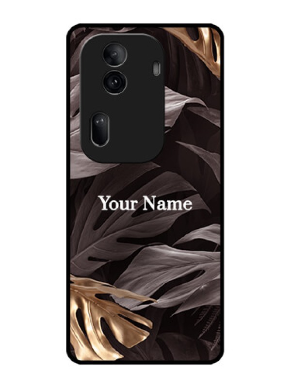 Custom Oppo Reno 11 Pro 5G Custom Glass Phone Case - Wild Leaves Digital Paint Design