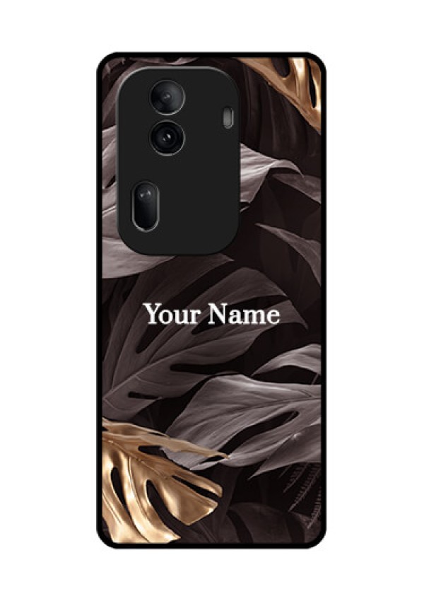 Oppo Reno 11 Pro 5G Custom Glass Phone Case - Wild Leaves Digital Paint Design