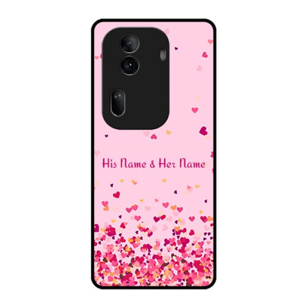 Oppo Reno 11 Pro 5G Custom Glass Phone Case - Floating Hearts Design