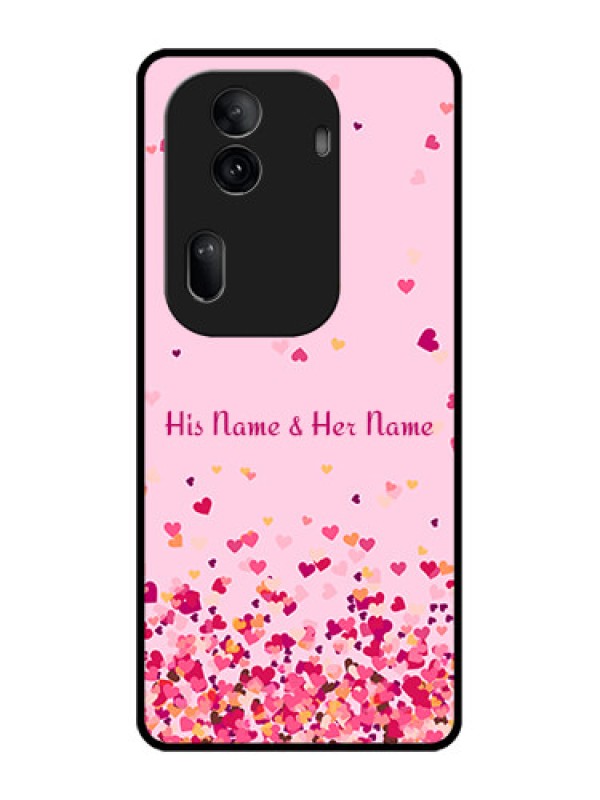 Custom Oppo Reno 11 Pro 5G Custom Glass Phone Case - Floating Hearts Design