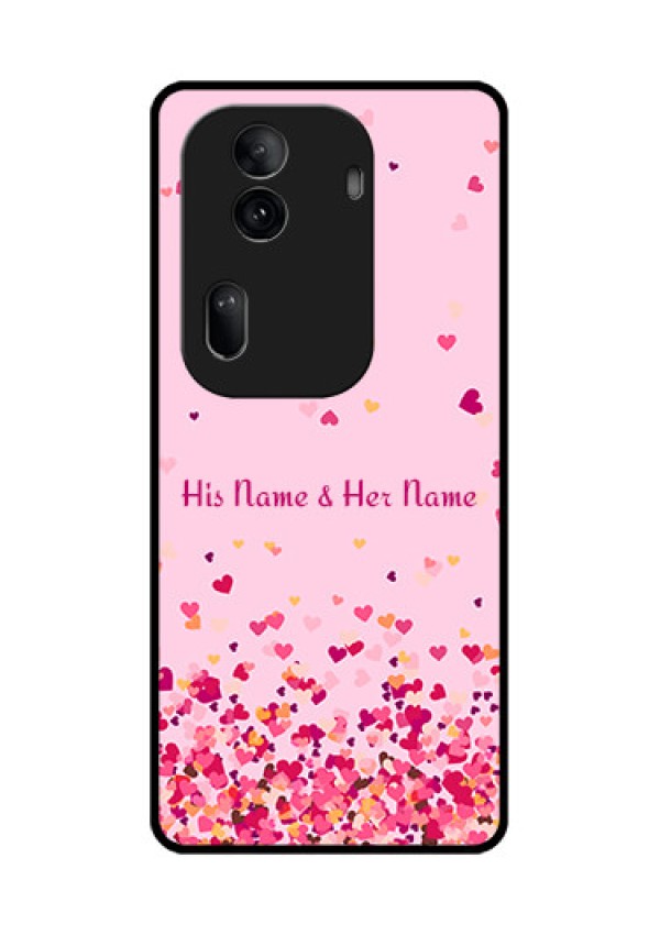 Oppo Reno 11 Pro 5G Custom Glass Phone Case - Floating Hearts Design