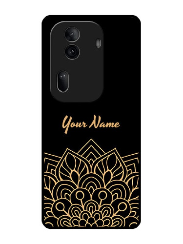 Custom Oppo Reno 11 Pro 5G Custom Glass Phone Case - Golden Mandala Design