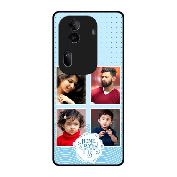 Oppo Reno 11 Pro 5G Custom Glass Phone Case - Cute Love Quote With 4 Pic Upload Design Oppo Reno 11 Pro 5G Custom Glass Phone Case - Cute Love Quote With 4 Pic Upload Design