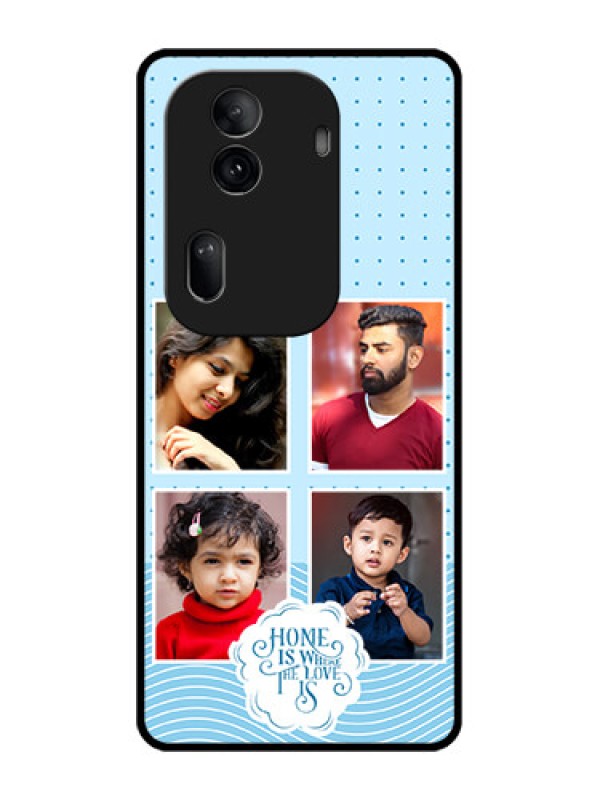 Custom Oppo Reno 11 Pro 5G Custom Glass Phone Case - Cute Love Quote With 4 Pic Upload Design
