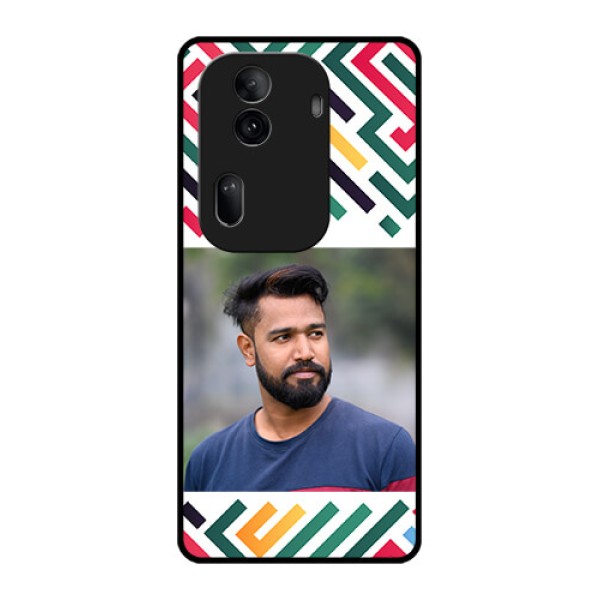 Oppo Reno 11 Pro 5G Custom Glass Phone Case - Colorful Maze Pattern Design Oppo Reno 11 Pro 5G Custom Glass Phone Case - Colorful Maze Pattern Design