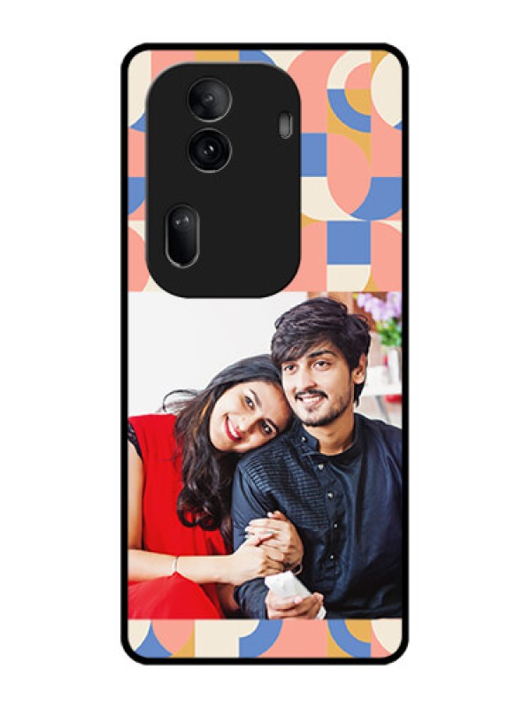 Custom Oppo Reno 11 Pro 5G Custom Glass Phone Case - Semi - Circle Maze Pattern Design