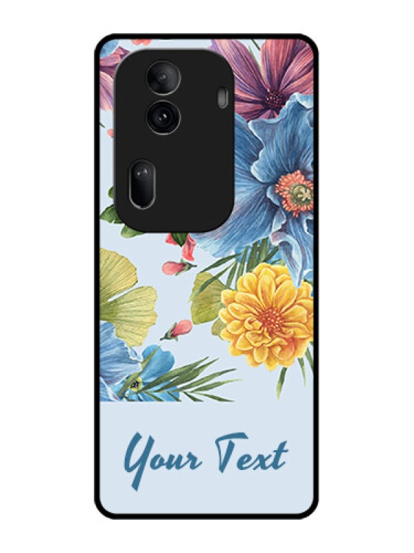 Custom Oppo Reno 11 Pro 5G Custom Glass Phone Case - Stunning Watercolored Flowers Painting Design