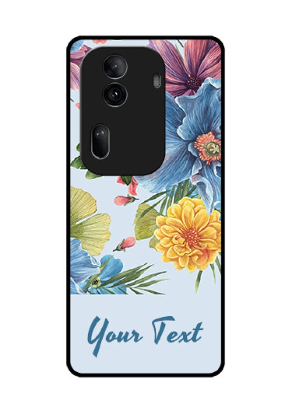 Oppo Reno 11 Pro 5G Custom Glass Phone Case - Stunning Watercolored Flowers Painting Design