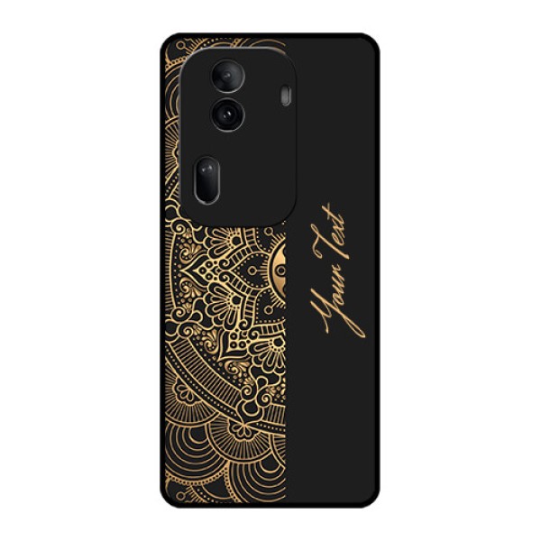 Oppo Reno 11 Pro 5G Custom Glass Phone Case - Mandala Art With Custom Text Design Oppo Reno 11 Pro 5G Custom Glass Phone Case - Mandala Art With Custom Text Design