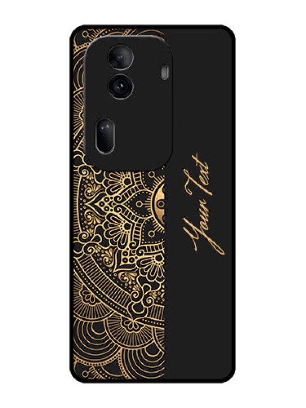 Custom Oppo Reno 11 Pro 5G Custom Glass Phone Case - Mandala Art With Custom Text Design