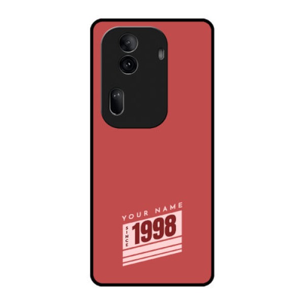 Oppo Reno 11 Pro 5G Custom Glass Phone Case - Red Custom Year Of Birth Design Oppo Reno 11 Pro 5G Custom Glass Phone Case - Red Custom Year Of Birth Design