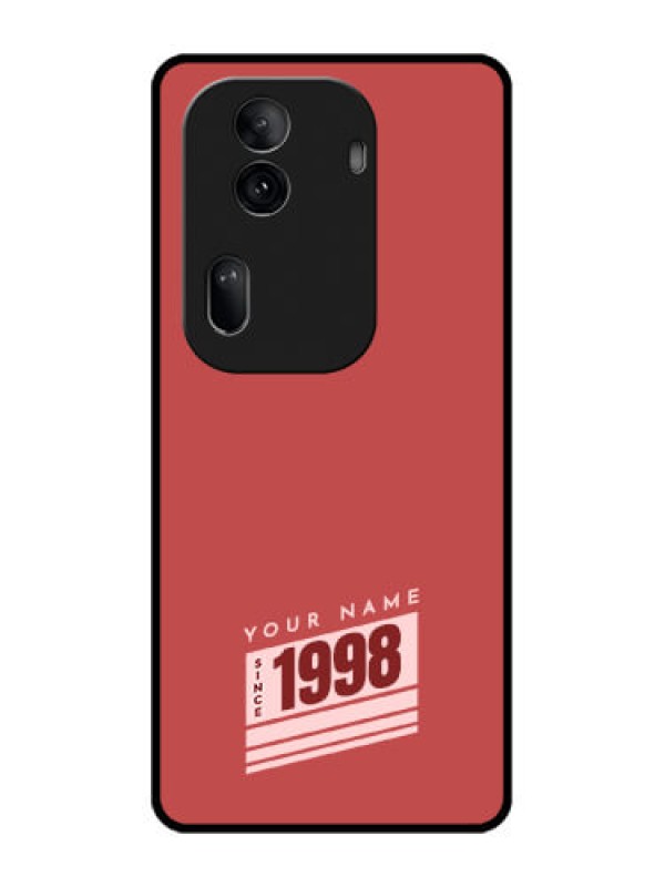 Custom Oppo Reno 11 Pro 5G Custom Glass Phone Case - Red Custom Year Of Birth Design