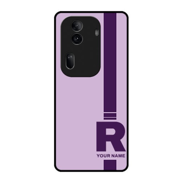 Oppo Reno 11 Pro 5G Custom Glass Phone Case - Simple Dual Tone Stripe With Name Design