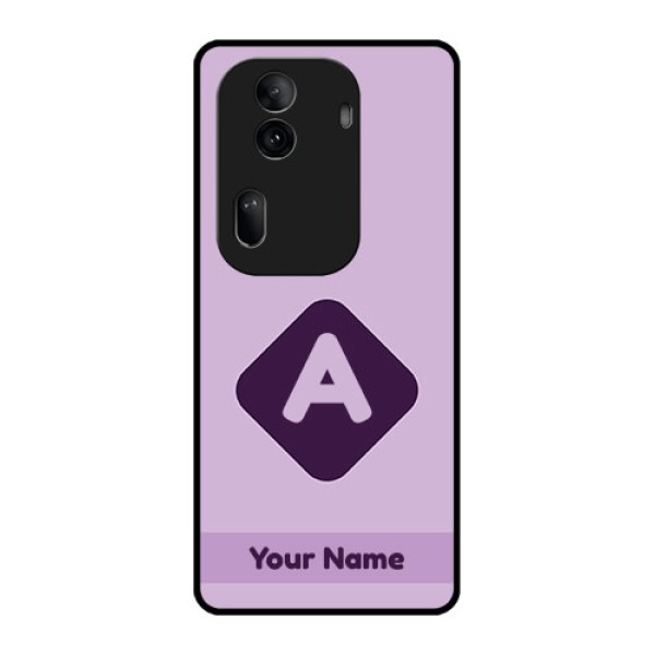 Oppo Reno 11 Pro 5G Custom Glass Phone Case - Custom Letter In Curved Badge Design